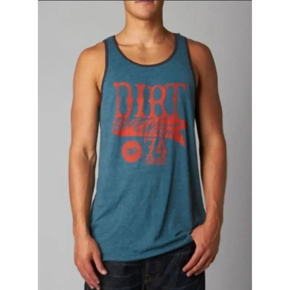 Fox Racing Men’s Line Stepper Tank Blue Sleeveless Top Size M - Picture 1 of 13